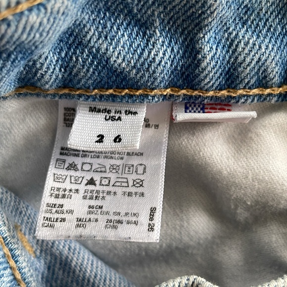 American Apparel High Waist Shorts - Light Jean Wash, Size 26 - Picture 4 of 5